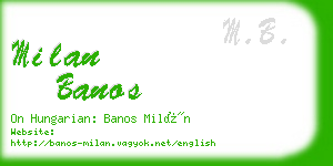 milan banos business card